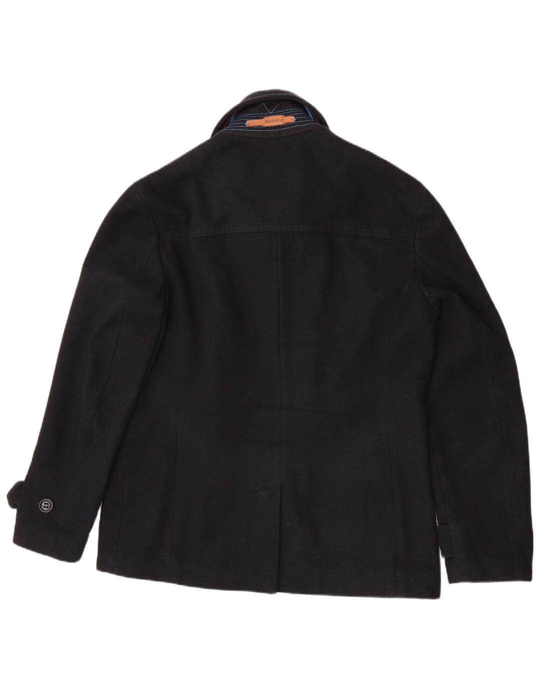 Superdry Damen Commodity Pea Coat UK 20 2XL Marineblaue Wolle