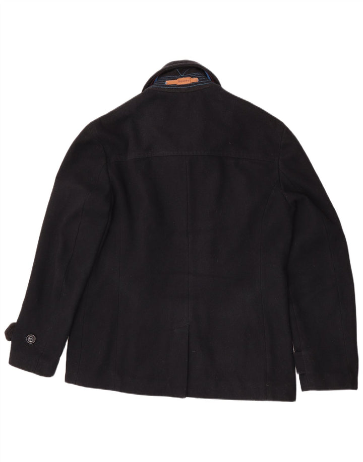 Superdry Damen Commodity Pea Coat UK 20 2XL Marineblaue Wolle