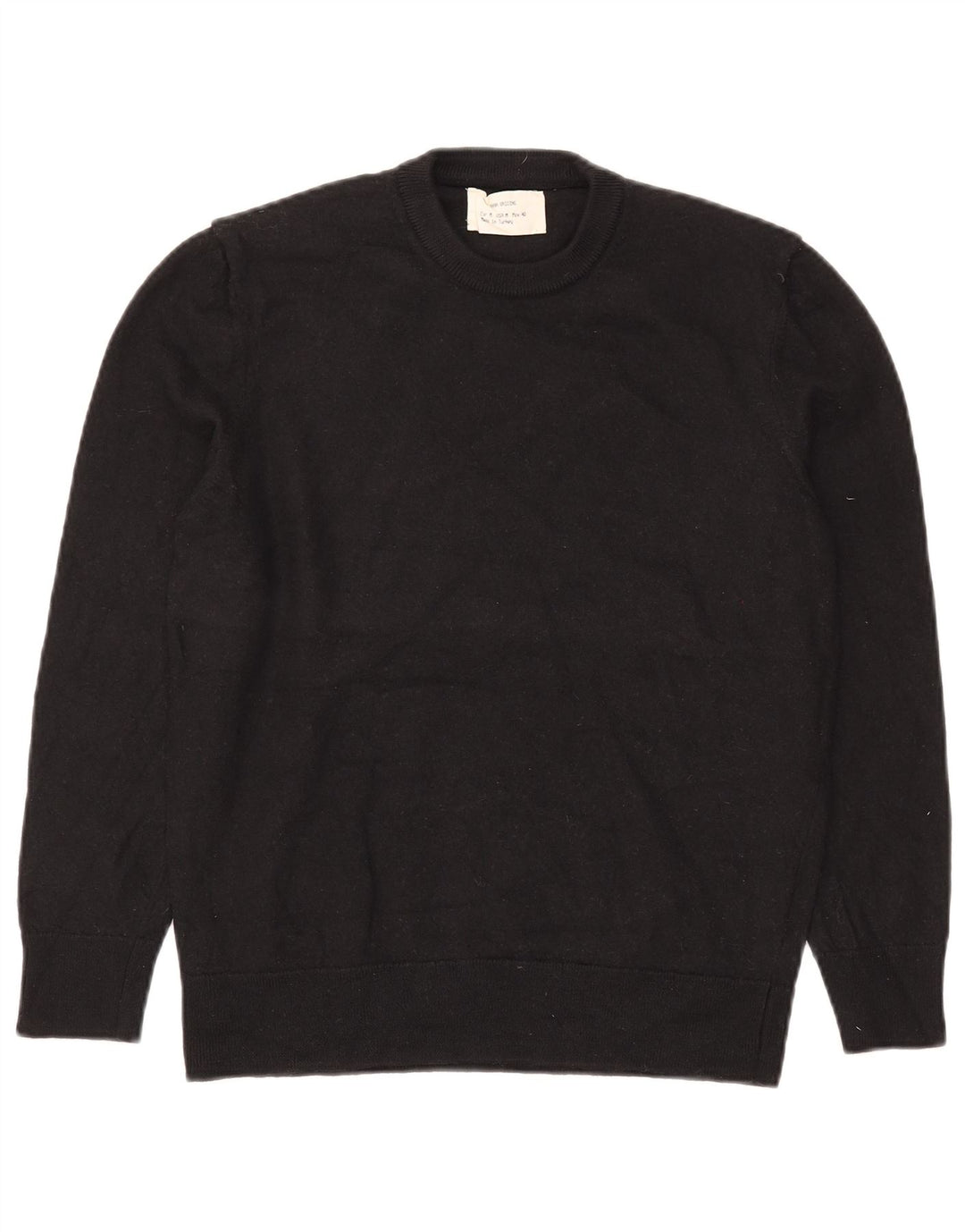 Zara Herren-Pullover mit Rundhalsausschnitt, mittlere schwarze Wolle