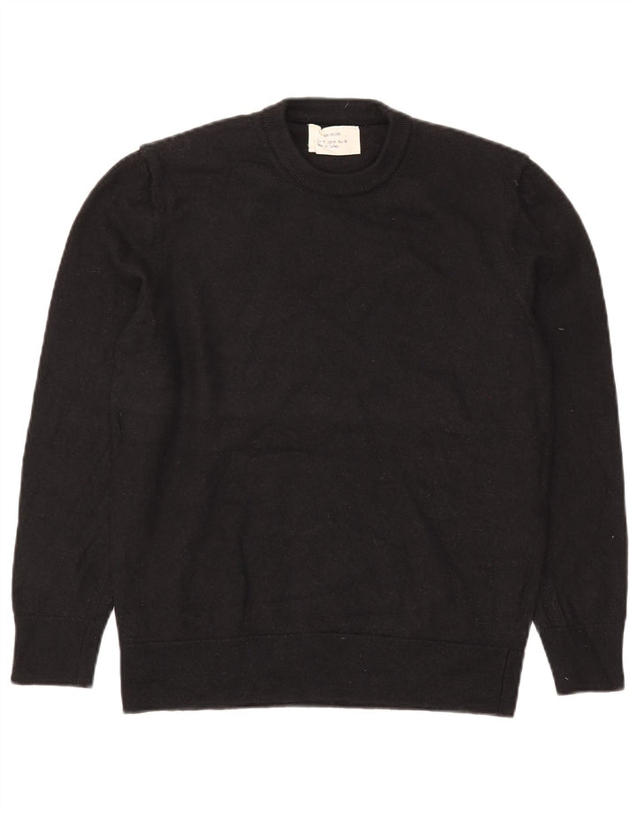 Zara Herren-Pullover mit Rundhalsausschnitt, mittlere schwarze Wolle