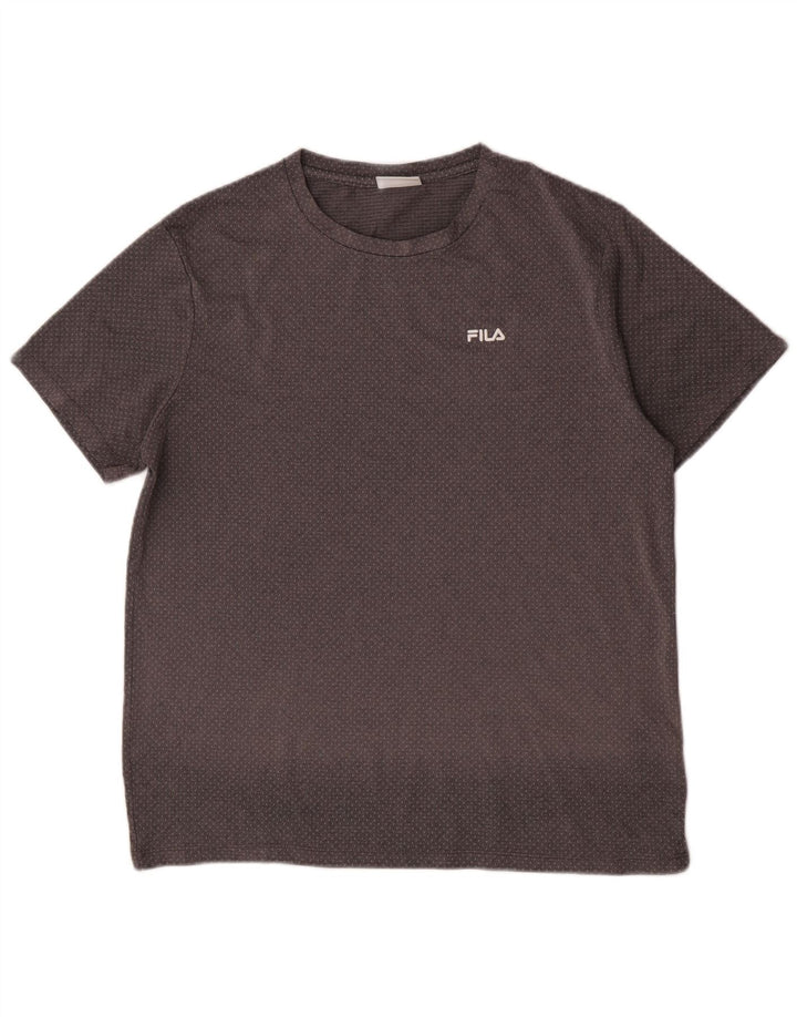 Fila Herren T-Shirt Top Large Grau Polyester