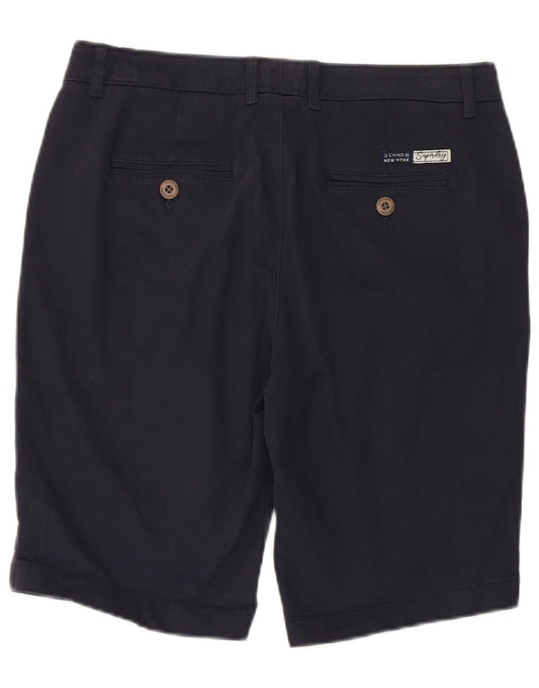 SUPERDRY Damen Chino-Shorts UK 10 Small W30 Marineblaue Baumwolle