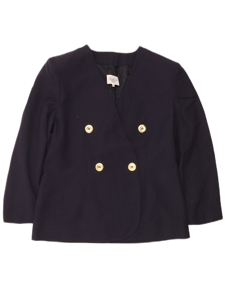 Luisa Spagnoli Damen Zweireihige Blazerjacke IT 46 Large Marineblau