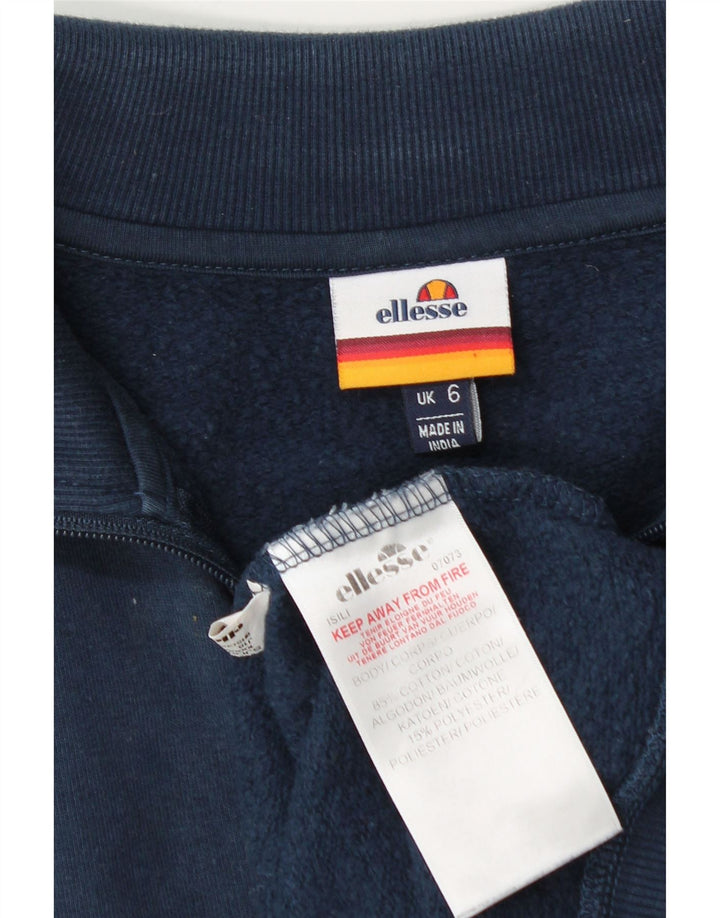 Ellesse Womens Oversized Graphic Sweatshirt Pullover UK 6 XS Marineblau