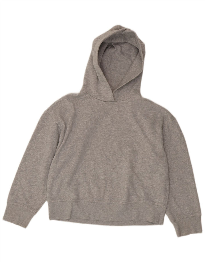 Zara Damen Übergroßer Kapuzenpullover UK 14 Mittelgraues Polyester