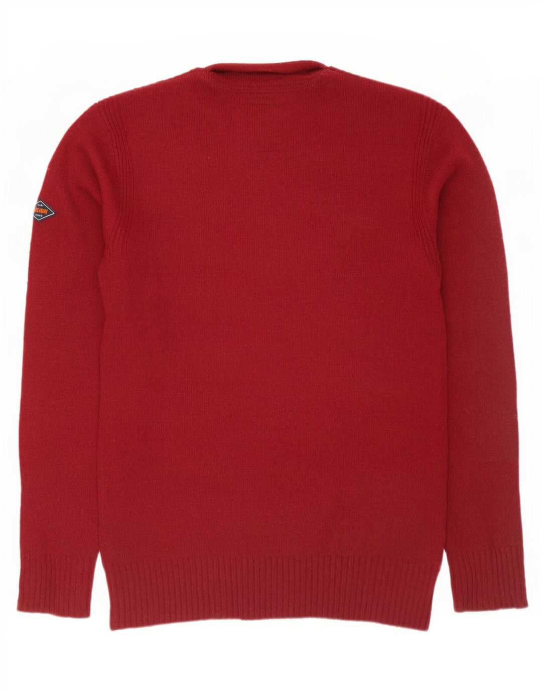 Superdry Herren-Pullover mit Rundhalsausschnitt, mittelrote Lammwolle