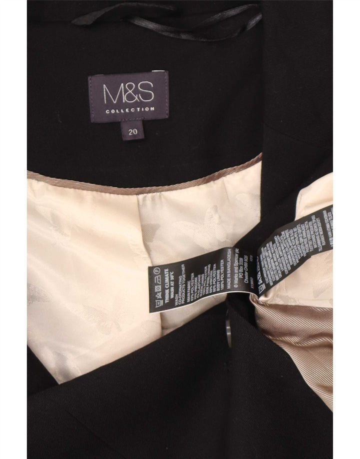 Marks & Spencer Damen 1-Knopf-Blazerjacke UK 20 2XL Schwarz Polyester