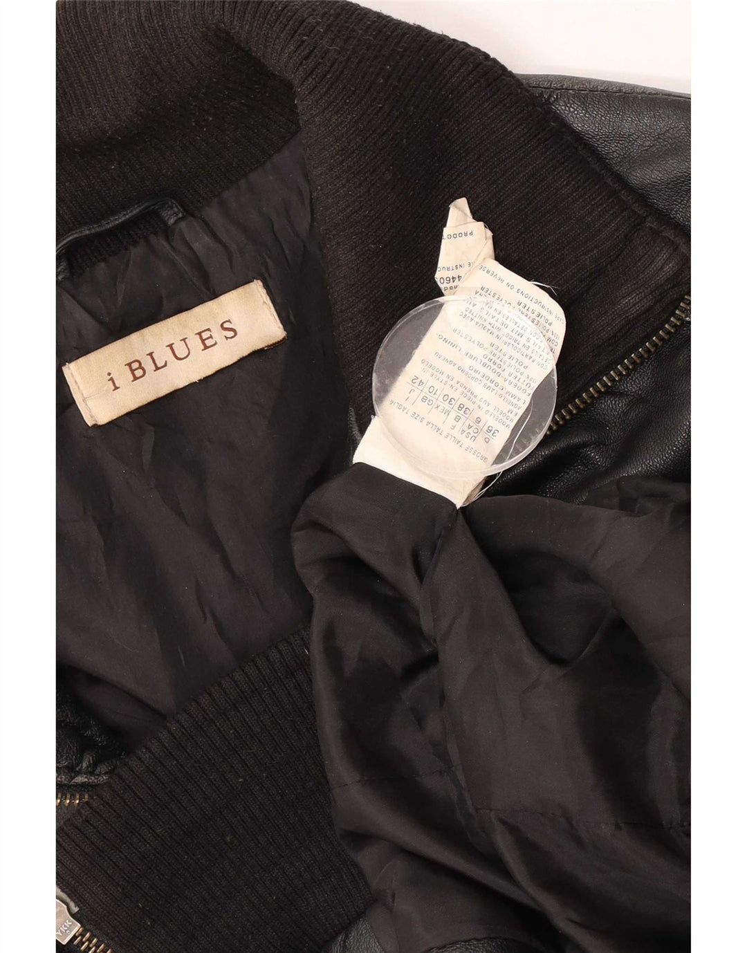 i Blues Damen Lederjacke UK 10 Small Schwarz