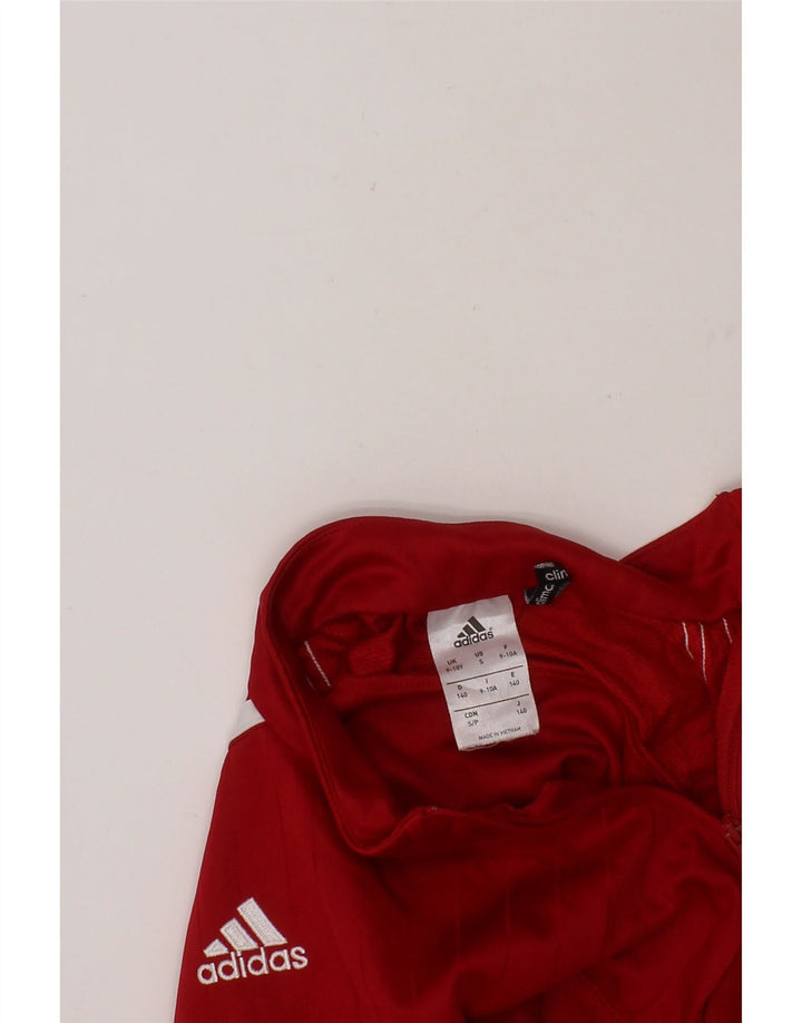ADIDAS Boys Climacool Pullover Tracksuit Top 9-10 Years Red Colourblock Vintage Adidas and Second-Hand Adidas from Messina Hembry 