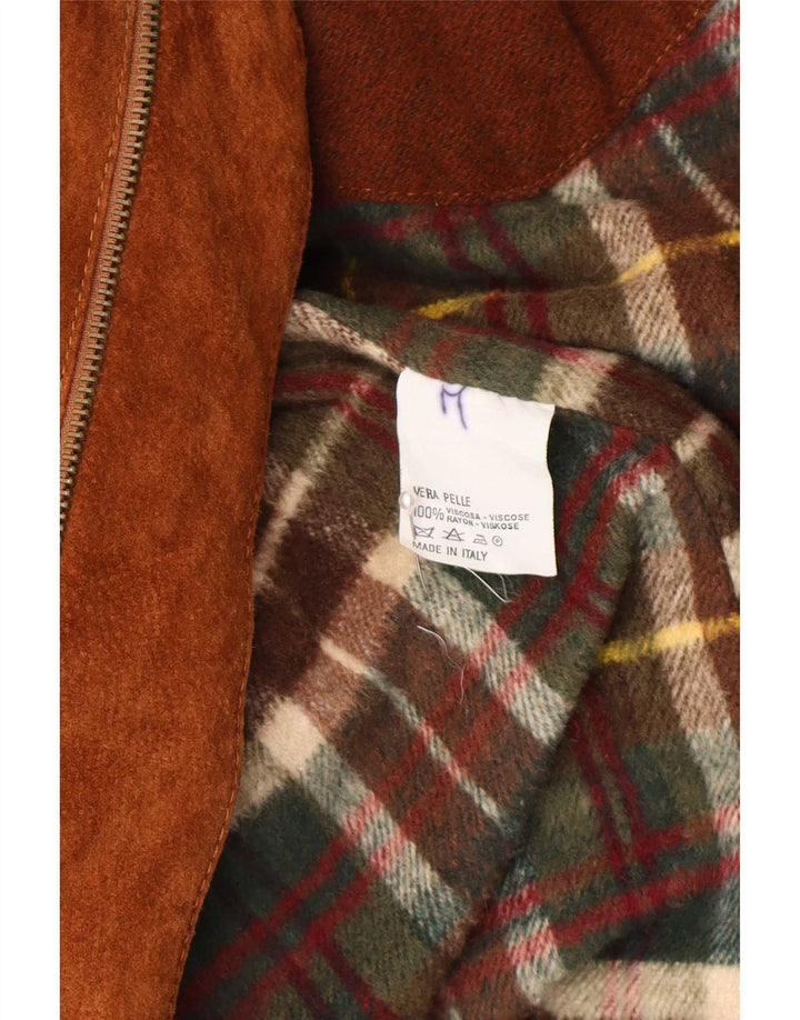 Vintage Herren Wildledermantel IT 48 Mittelbraunes Leder