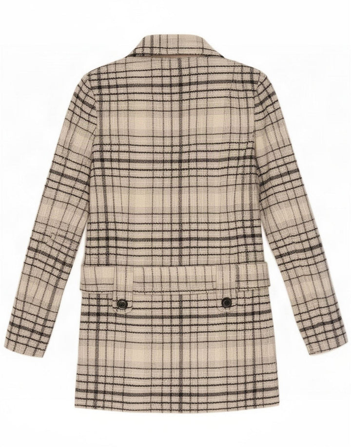 Jane Norman Damenmantel UK 8 Small Grey Check Wool