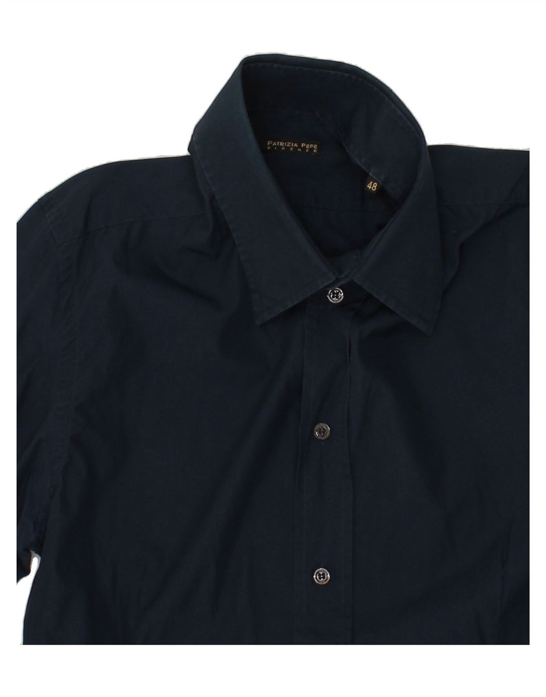 PATRIZIA PEPE Mens Shirt IT 48 Medium Navy Blue Cotton Vintage Patrizia Pepe and Second-Hand Patrizia Pepe from Messina Hembry 