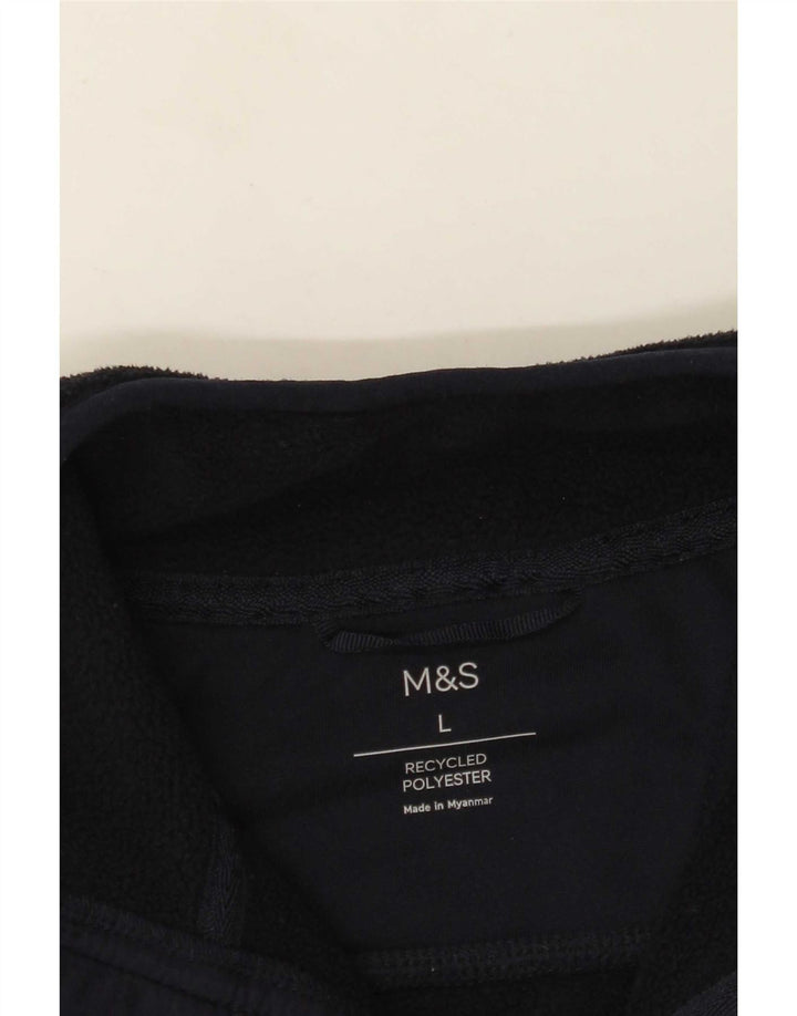 Marks & Spencer Herren Fleeceweste UK 40 Large Marineblau Polyester