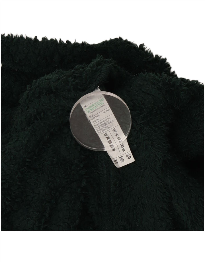 Benetton Damen-Oversize-Fleecepullover, Gr. 10, Größe S, Grün, Polyester