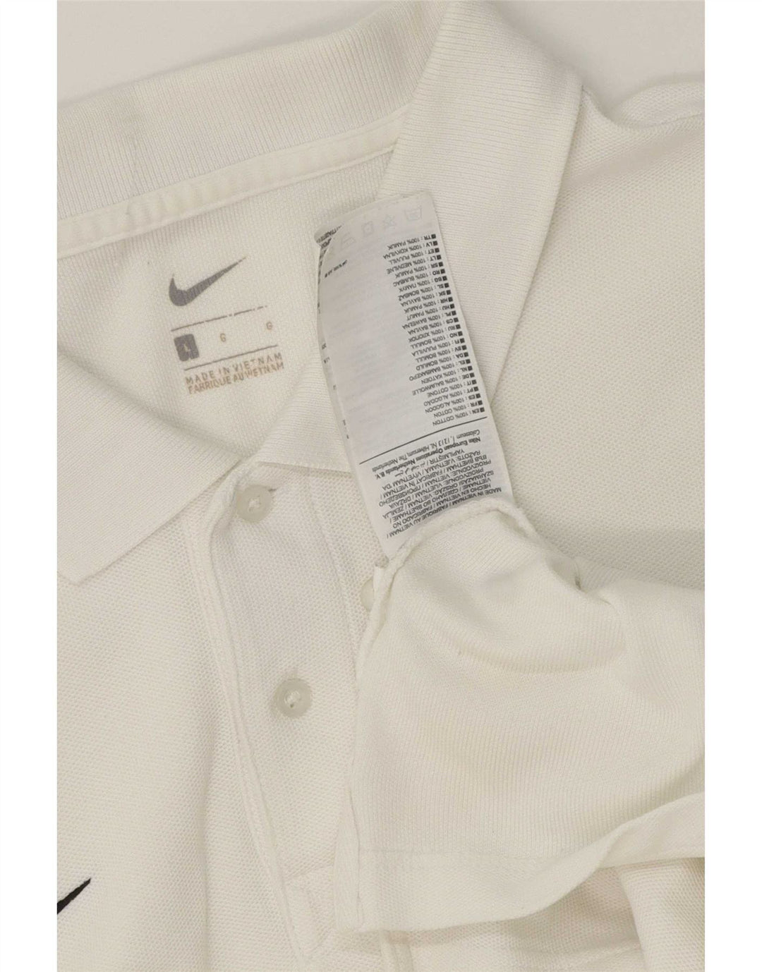 Nike Herren-Poloshirt, groß, weiße Baumwolle