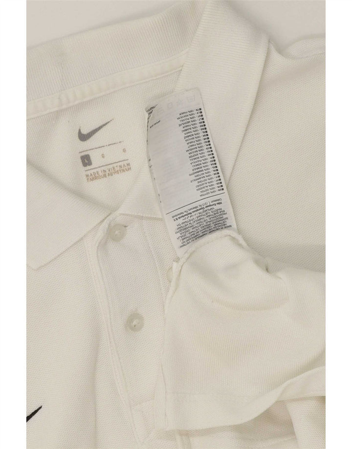 Nike Herren-Poloshirt, groß, weiße Baumwolle