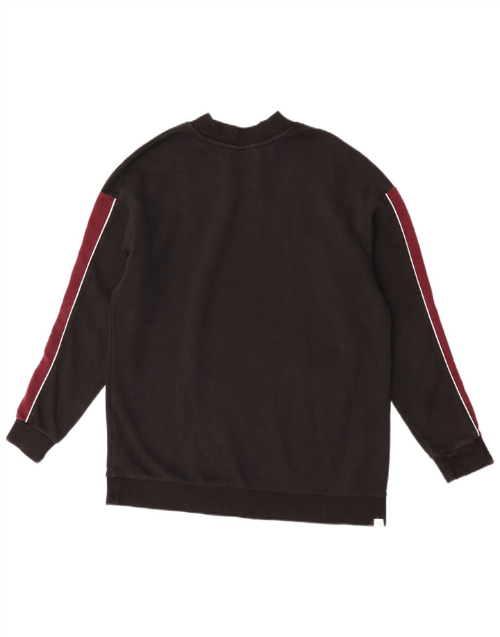 Puma Damen-Sweatshirt-Pullover UK 12 Mittelschwarze Colourblock-Baumwolle