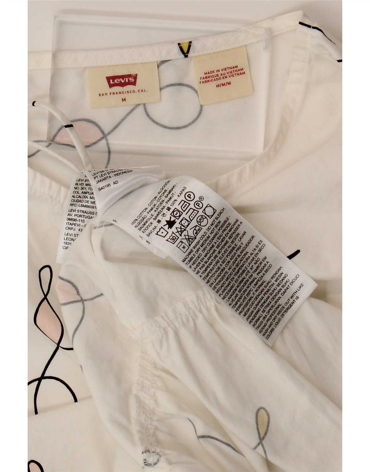 Levi's Damen-Übergröße-Zeltkleid mit abstraktem Muster, UK 14, Mittelweiß