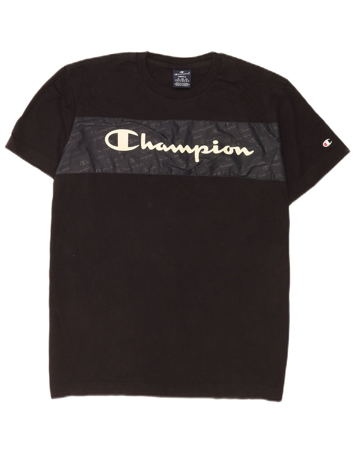 Champion Herren-T-Shirt mit Grafik, Größe S, Schwarz, Farbblock