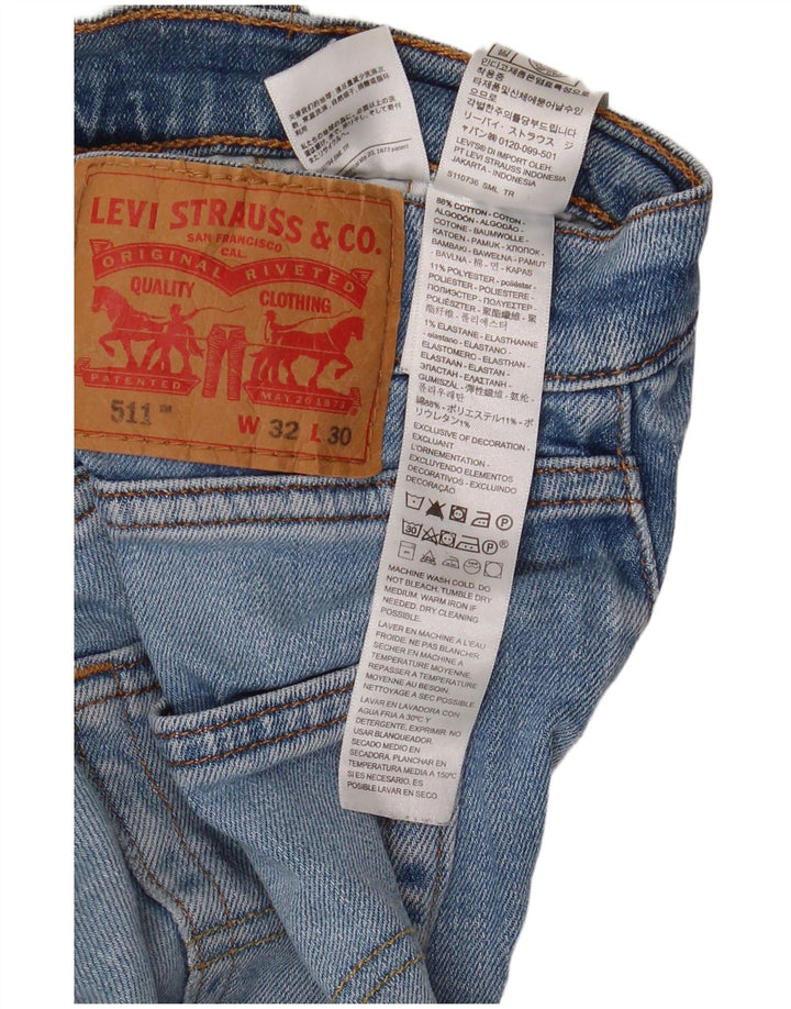Levi's Herren 511 Slim Jeans W32 L30 Blaue Baumwolle