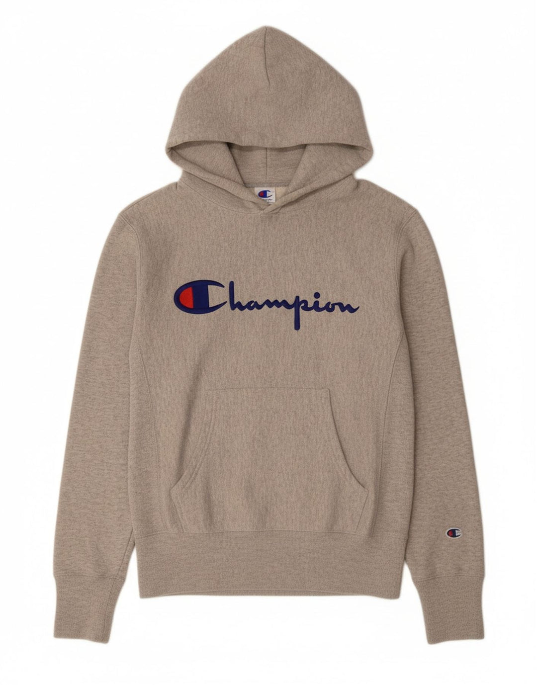 CHAMPION Mens Graphic Hoodie Jumper Medium Grey Cotton