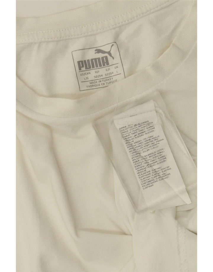 Puma Herren T-Shirt Top Large Weiß Baumwolle