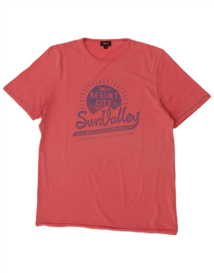 Marlboro Classics Herren-T-Shirt mit Grafik, Mittelrosa, Baumwolle