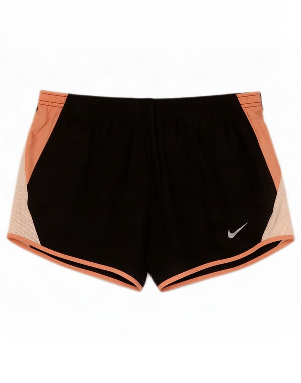 Nike Damen Dri Fit Sport Shorts UK 14 Mittelschwarz Farbblock