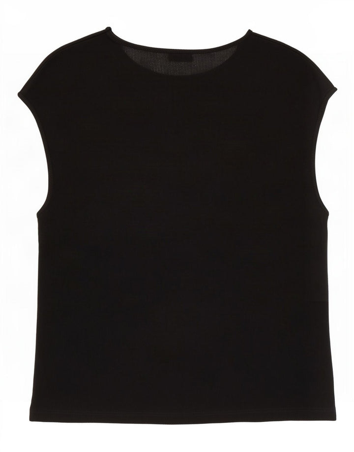 Zara Damen T-Shirt Top UK 10 Small Schwarz