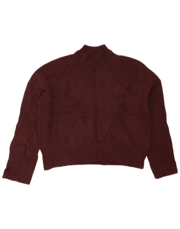 Whistles Damen Crop Rollkragenpullover Pullover UK 14 Mittelbraune Wolle