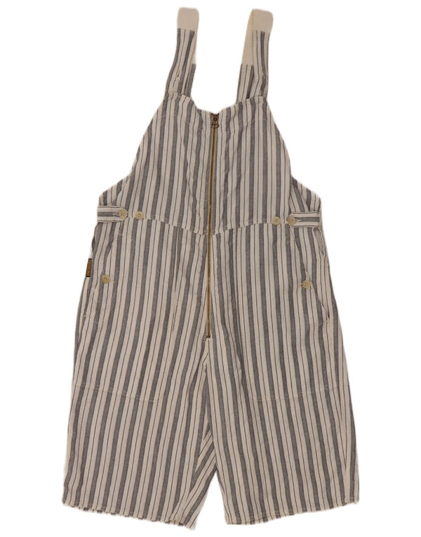 Armani Damen Latzhose Shorts IT 46 Large W36 Weiß gestreifte Baumwolle