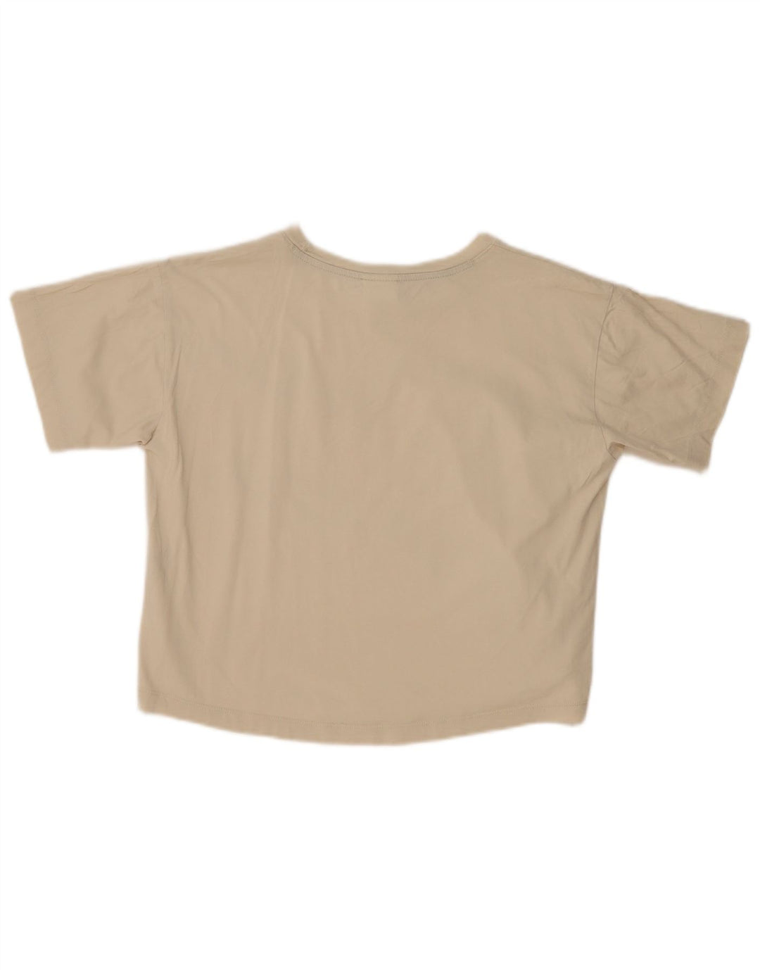 CHAMPION Damen Crop Oversize Graphic T-Shirt Top UK 10 Small Beige
