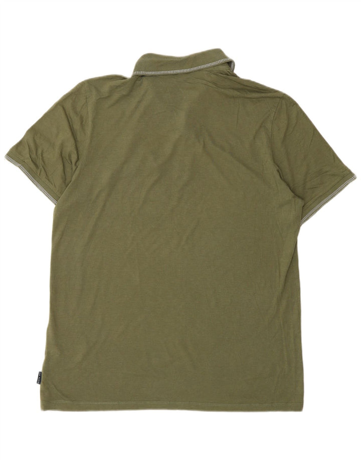 Ted Baker Herren-Poloshirt, Größe 4, große Khaki-Baumwolle