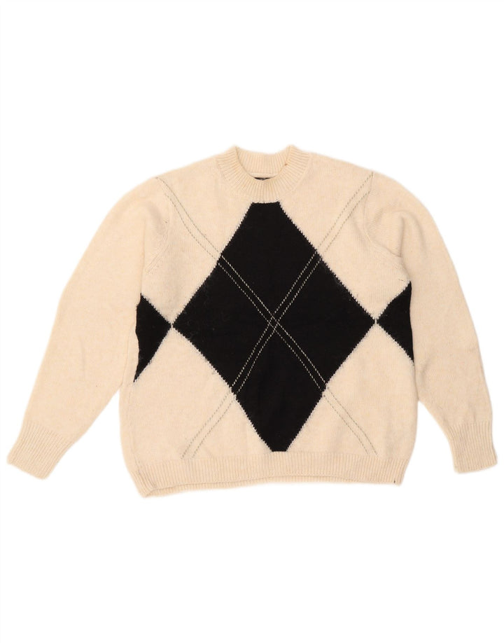 Marks & Spencer Damen Pullover mit Rundhalsausschnitt, UK 14, Mittelweiß