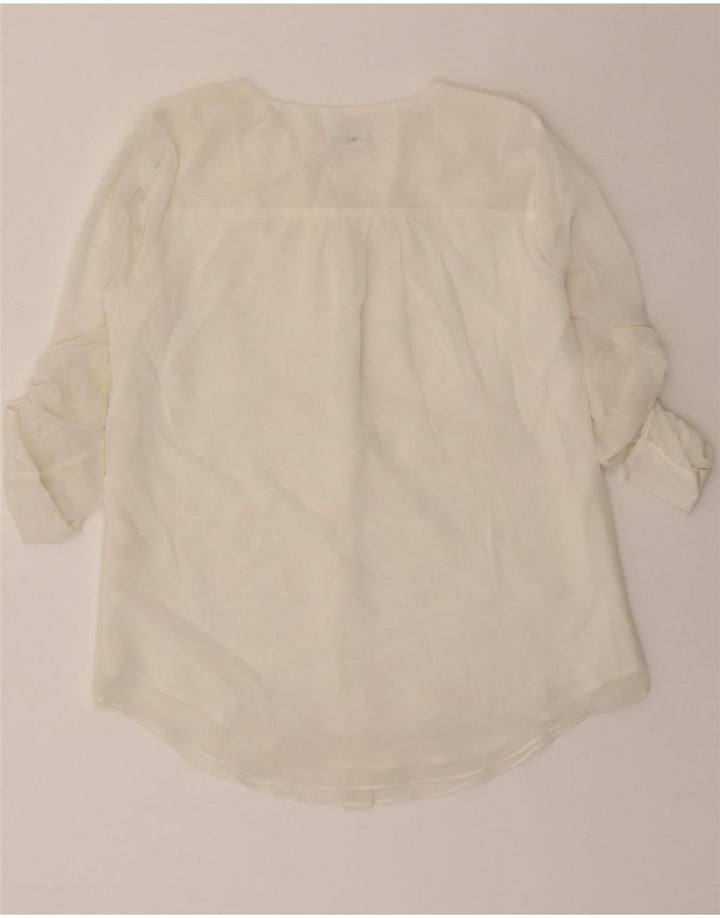 CALVIN KLEIN Womens 3/4 Sleeve Cardigan Top UK 14 Medium White Vintage Calvin Klein and Second-Hand Calvin Klein from Messina Hembry 