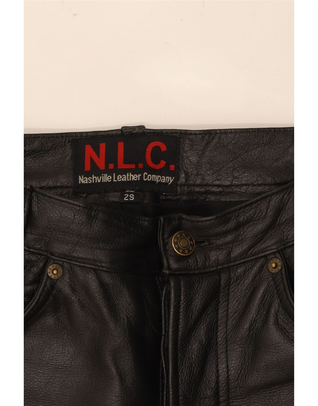 N.L.C Womens Straight Leather Trousers W29 L31 Black Leather Vintage N.L.C and Second-Hand N.L.C from Messina Hembry 