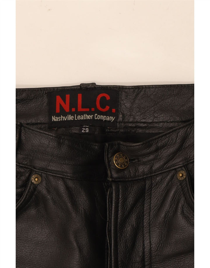N.L.C Womens Straight Leather Trousers W29 L31 Black Leather Vintage N.L.C and Second-Hand N.L.C from Messina Hembry 