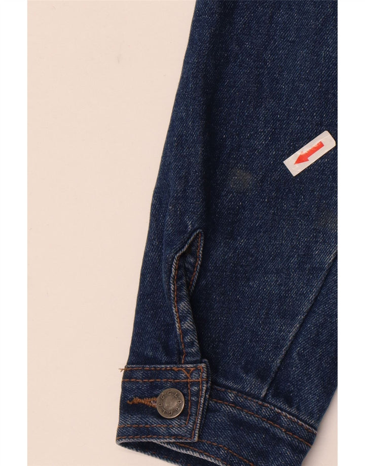 Vintage Damen Crop Jeansjacke UK 14 Mittelblaue Baumwolle
