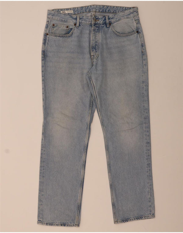 ZARA Herren Straight Jeans EU 34 Large W34 L31 Blaue Baumwolle