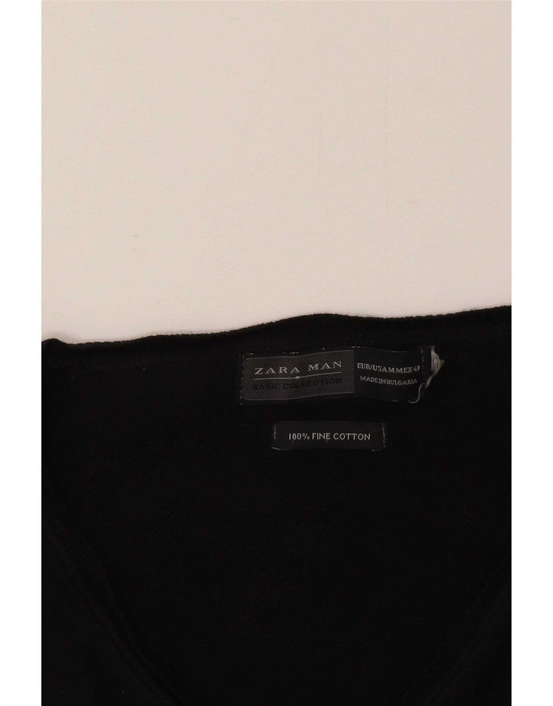 Zara Herren-Pullover mit V-Ausschnitt, Mittelschwarz