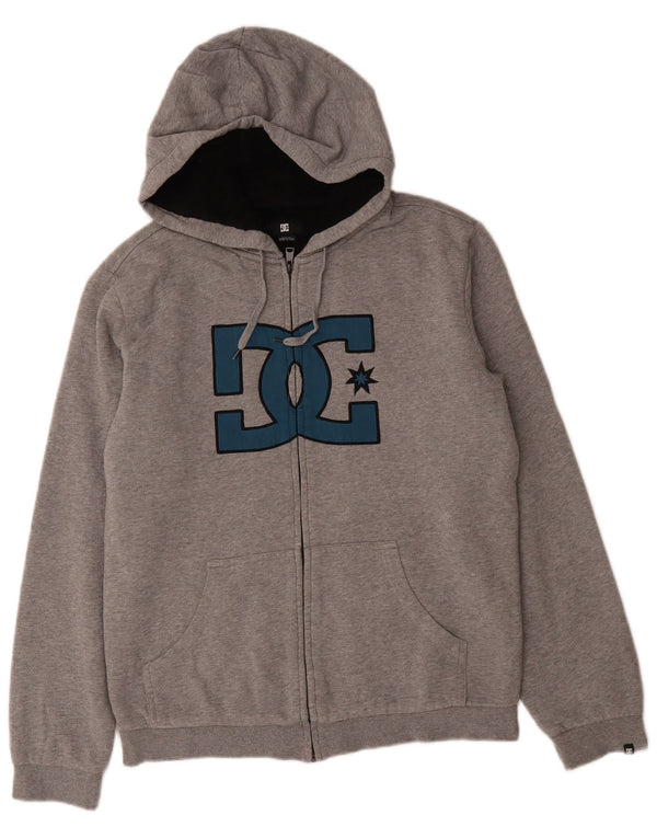 DC Herren-Kapuzenpullover mit grafischem Reißverschluss, Größe S, Grau, Baumwolle