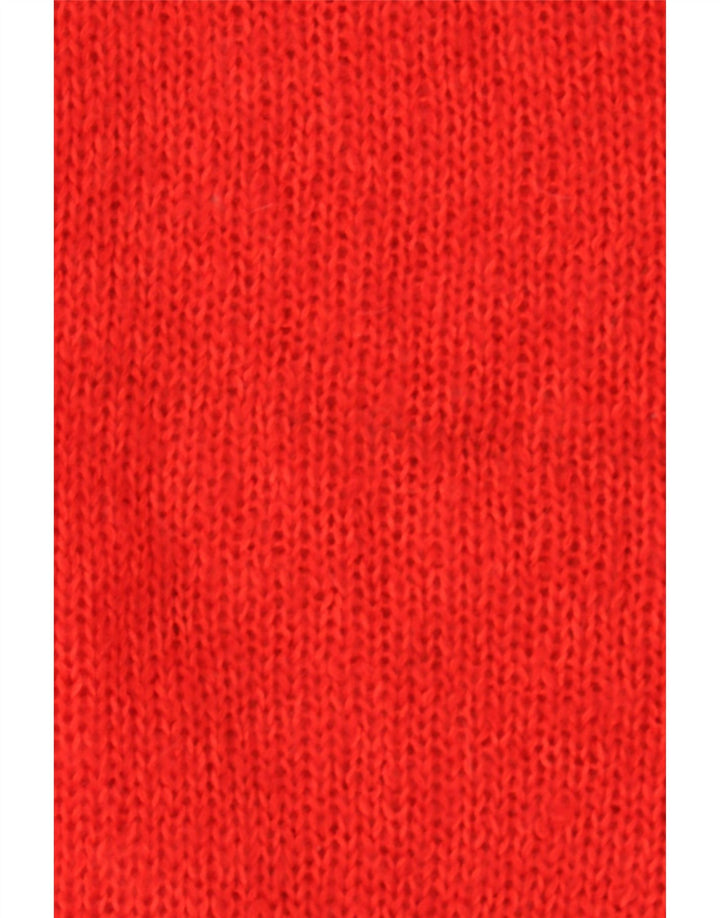 VINTAGE Womens Boat Neck Jumper Sweater EU 36 Small Red Viscose Vintage Vintage and Second-Hand Vintage from Messina Hembry 
