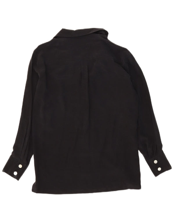 Spazio Damen-Hemdbluse in Übergröße, Gr. 10, Größe S, schwarze Seide
