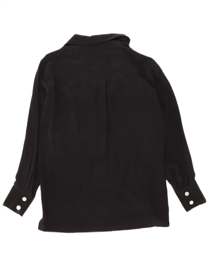 Spazio Damen-Hemdbluse in Übergröße, Gr. 10, Größe S, schwarze Seide