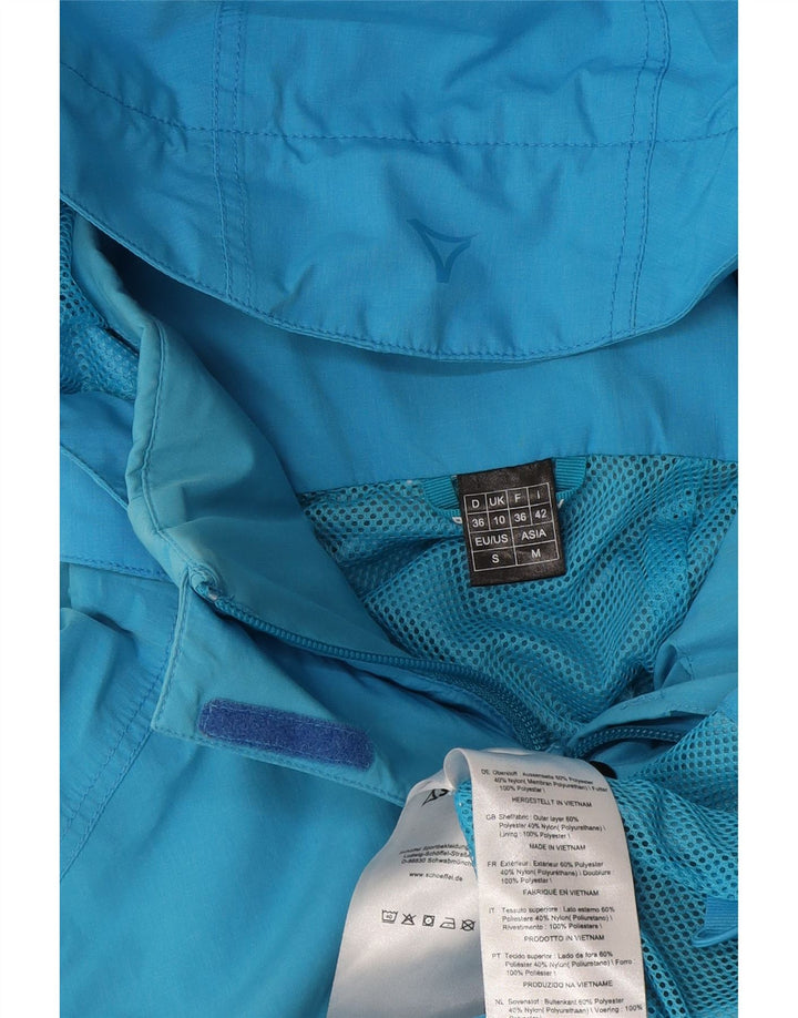 Schöffel Damen-Regenjacke mit Kapuze, UK 10, Größe S, blau, Polyester