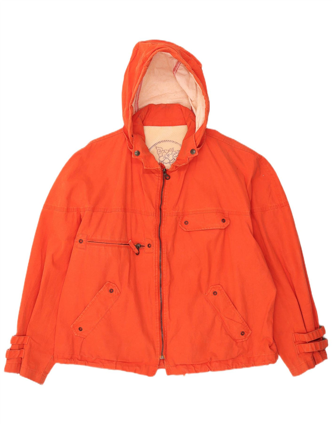 Pollini Herren-Utility-Jacke mit Kapuze, UK 42, XL, Orange