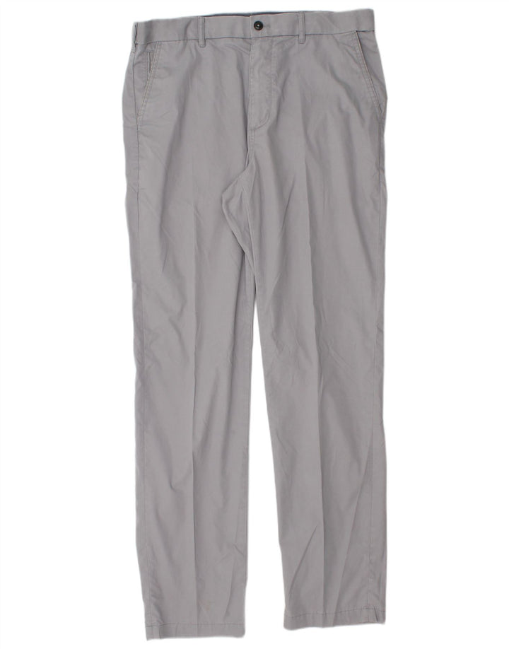 Marks & Spencer Herren Blue Harbor Regular Fit Chinohose W34 L33 Grau