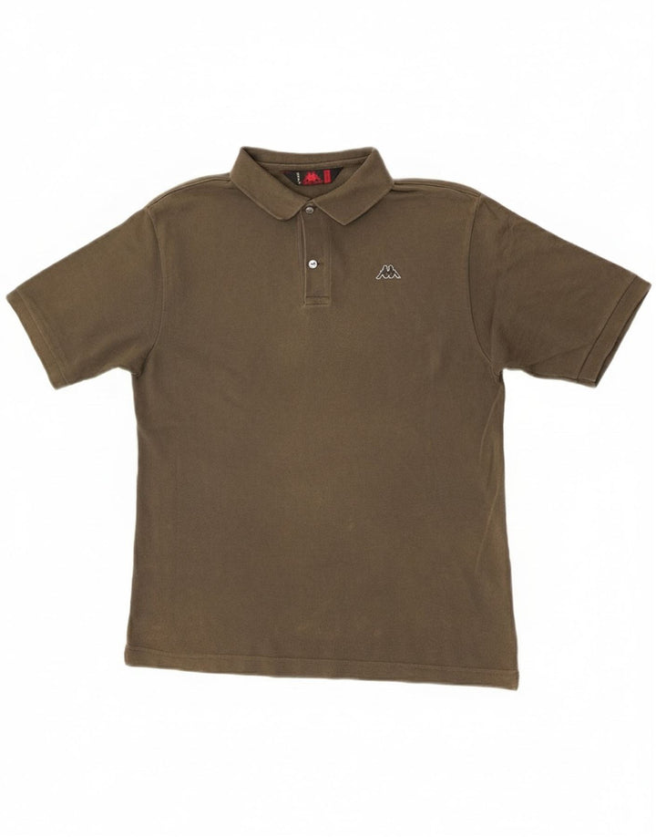 Kappa Herren-Poloshirt aus mittlerer Khaki-Baumwolle