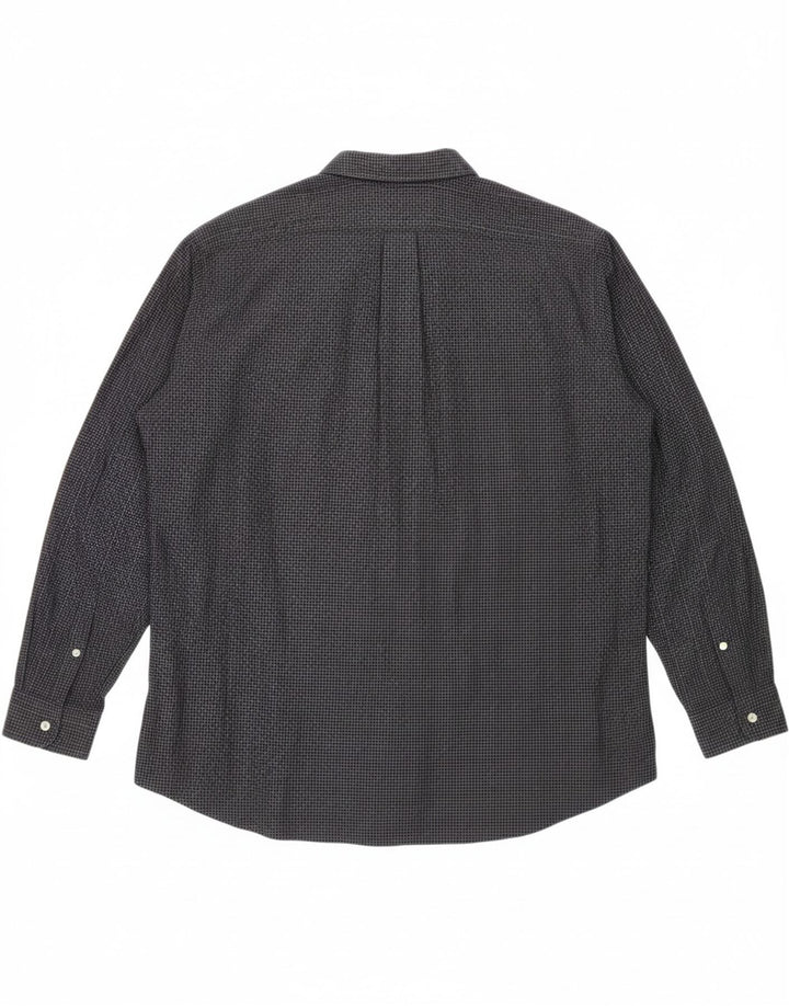 EDDIE BAUER Mens Relaxed Fit Shirt 2XL Navy Blue Check Cotton Vintage Eddie Bauer and Second-Hand Eddie Bauer from Messina Hembry 