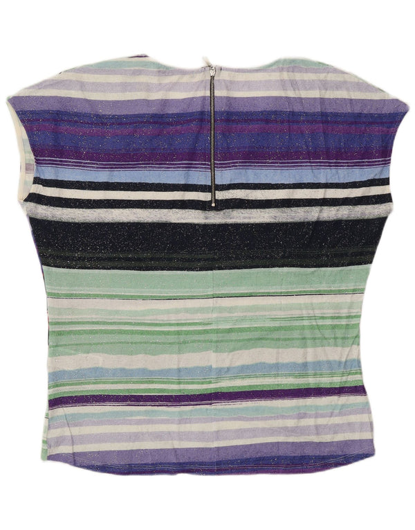 Desigual Womens Graphic Bluse Top UK 18 XL Mehrfarbig gestreift